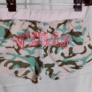 Pink camo booty shorts w/Vegas logo